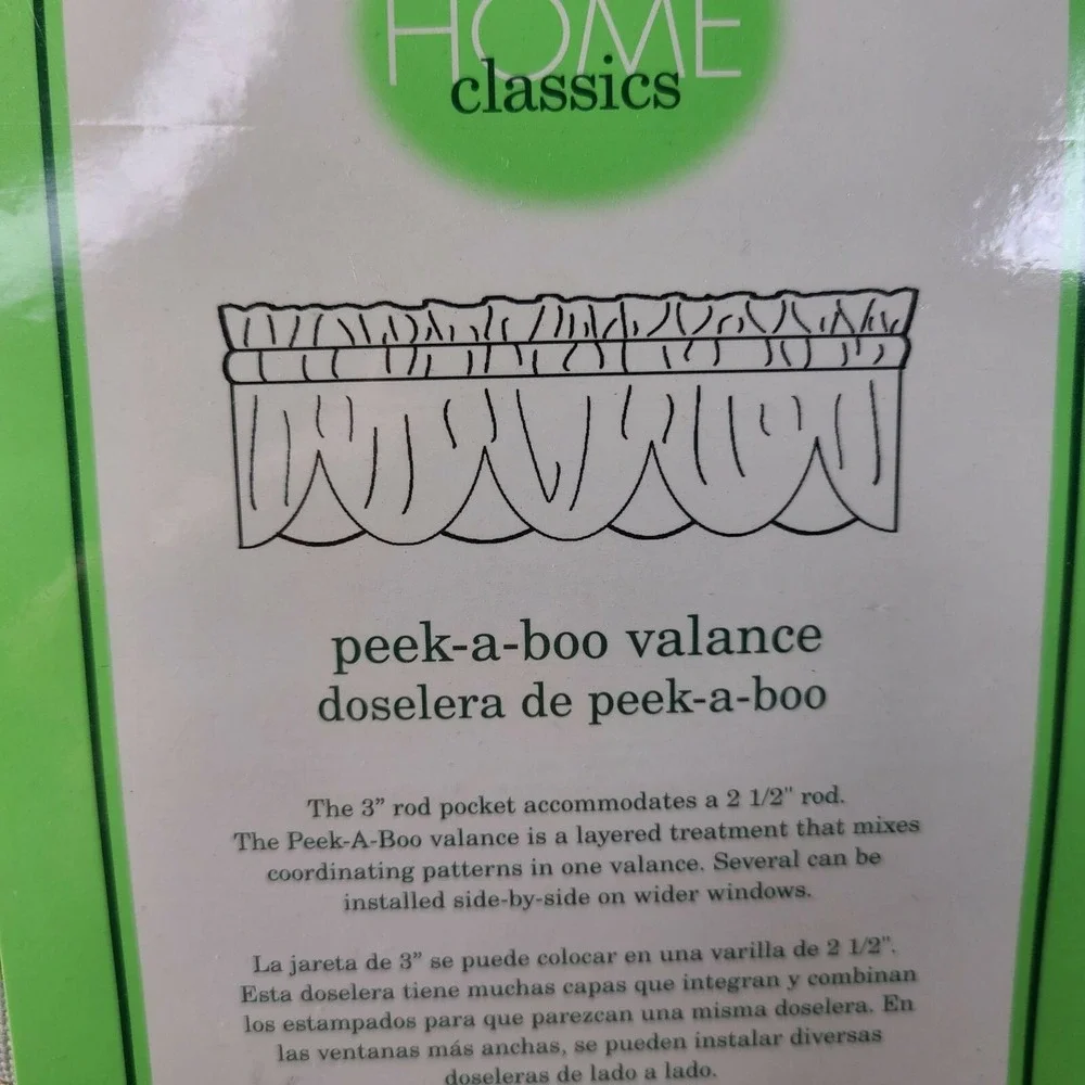 Waverly Window Valance Nassau Vine Mist Peek a Boo Scalloped Cottagecore New